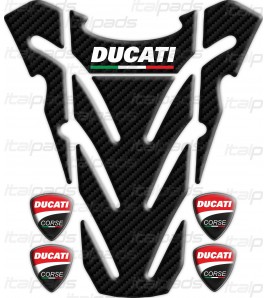 Protège-réservoir pour  DUCATI monster carbone "top wings" carbon TANK PAD sticker + 4