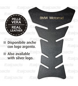 Protège-réservoir en cuir véritable noir mod. "Or classique" pour BMW