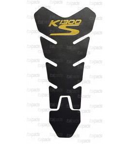 Protège réservoir en cuir véritable pour BMW K1300S noir/or