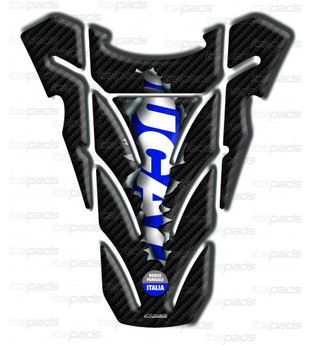 Protège Réservoir  "Top Wings Rip" carbon look/bleu adapté pour Ducati Monster