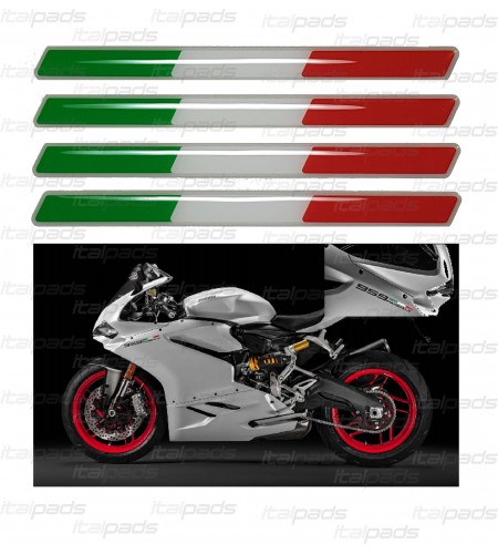 Lot de 4 stickers 3D en résine pour Ducati Panigale 959, 97x8 mm.