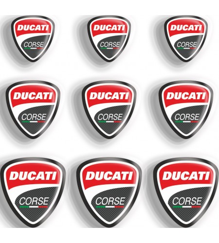 Ensemble d'autocollants décoratifs en résine, Ducati, différentes tailles.