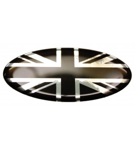 Union Jack Royal British drapeau autocollant Range Rover OVAL 100% noir Chrome