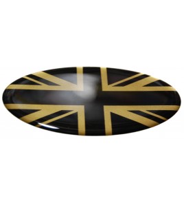 Union Jack Royal British Drapeau Autocollant Range Rover OVAL english noir doré