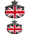 Set. 2 Autocollants Union Jack Royal British drapeau Range Rover noir