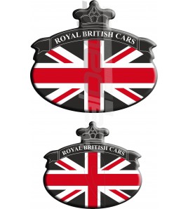 Set. 2 Autocollants Union Jack Royal British drapeau Range Rover noir