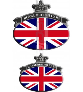 Set. 2 Autocollants Union Jack Royal British drapeau Range Rover noir/gris