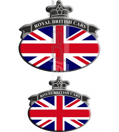 Set. 2 Autocollants Union Jack Royal British drapeau Range Rover noir/gris