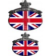 Set. 2 Autocollants Union Jack Royal British drapeau Range Rover noir/bleu