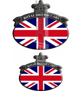 Set. 2 Autocollants Union Jack Royal British drapeau Range Rover noir/bleu