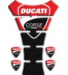 Protège-réservoir "Ducati Corse" TANK PAD sticker Texas rouge/carbone+4